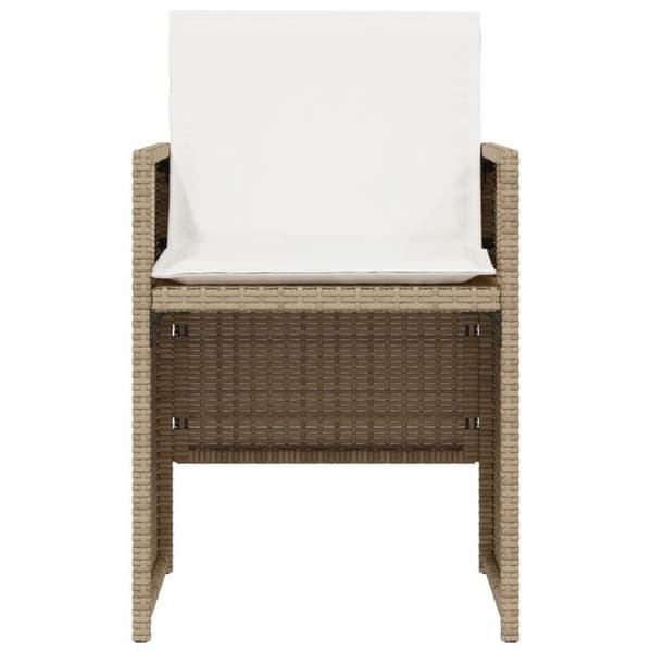 Maison Exclusive - Bistroset 3 delar med beige kuddar i flätad resin