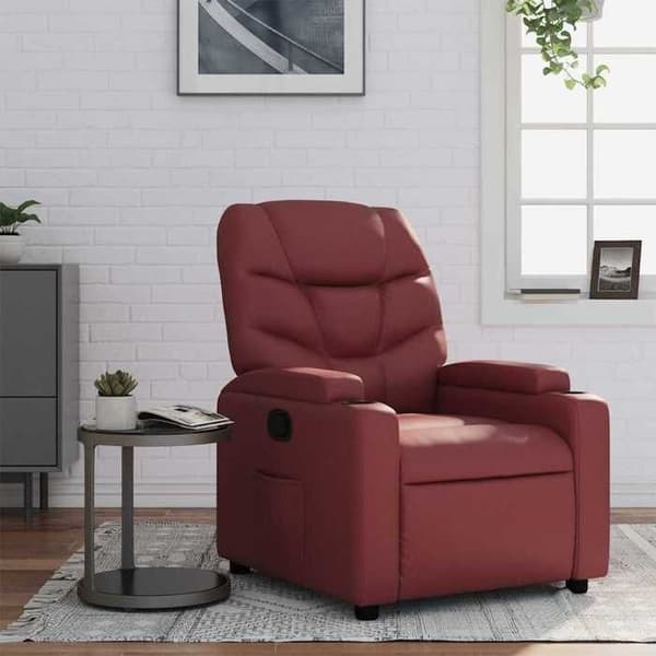 Maison Exclusive - Rød bordeaux læderlook hvilestol
