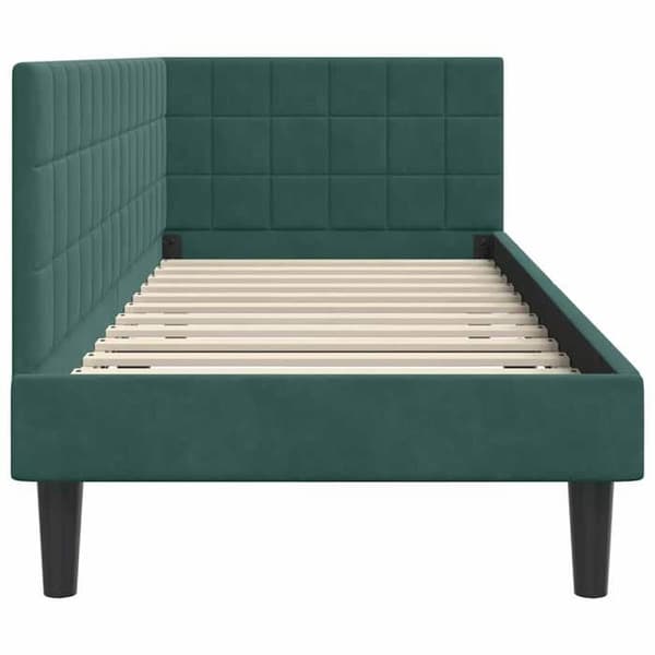 Maison Exclusive - Mörkgrön hörnsängram 80 cm x 200 cm Sammet