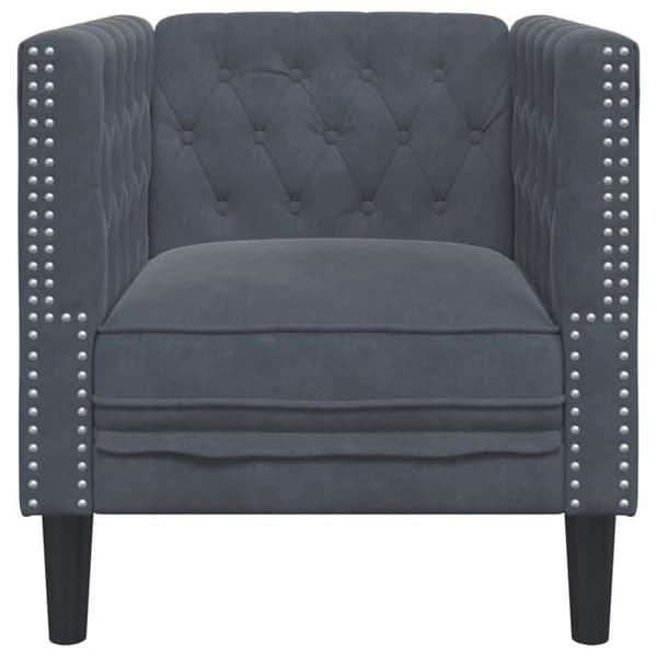 Maison Exclusive - Chesterfield stol i mørkegrå velour