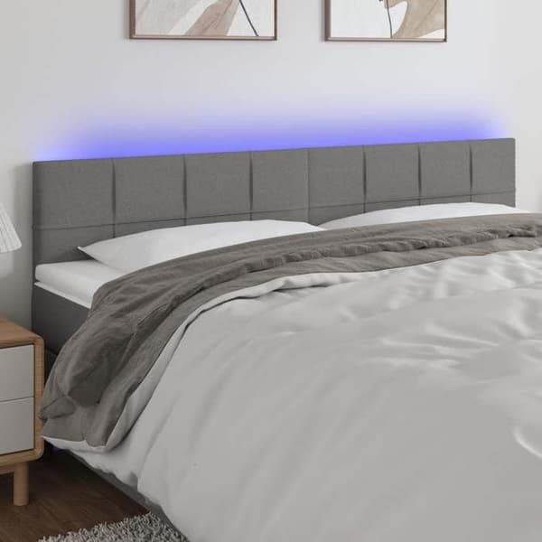Maison Exclusive - LED-päätyharso Tummanharmaa 160x5x78/88 cm Kangas mörkgrå