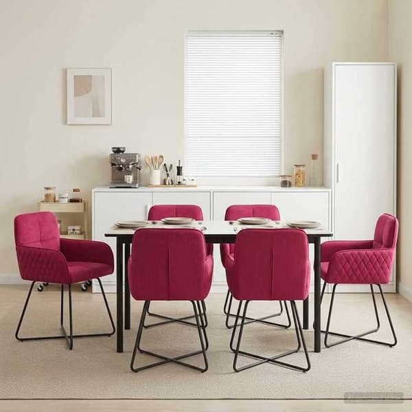 Maison Exclusive - Spisestole 6 stk Velour Bordeaux