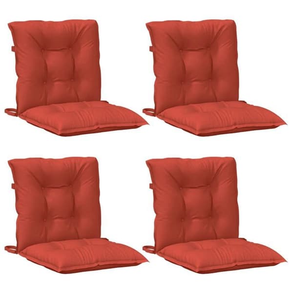Maison Exclusive - Stolar med låg ryggstöd, 4-pack, blandad röd tyg