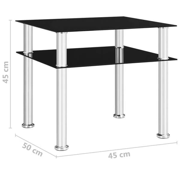 Maison Exclusive - Sort sidebord 45x50x45 cm Tempereret glas Svart