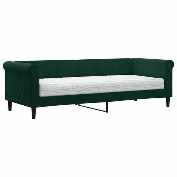 Maison Exclusive - Dagbädd med mörkgrön madrass 80x200 cm sammet Mörkgrön