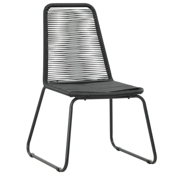 Maison Exclusive - Trädgårdsset 5 delar PVC flätad svart