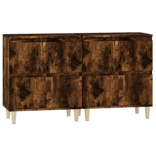 Maison Exclusive - Buffeter 2 stk røgfyldt eg 60x35x70 cm ingeniørtræ
