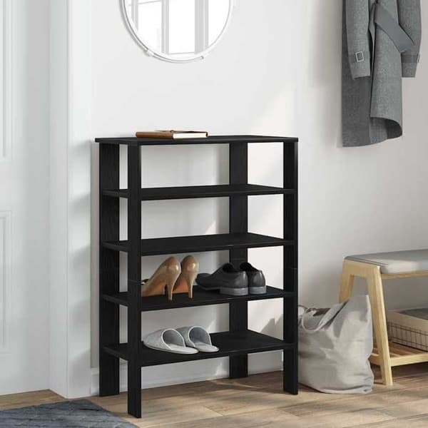 Maison Exclusive - Skohylde sort 61x32x87,5 cm ingeniørtræ