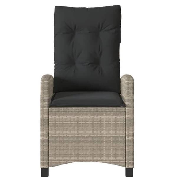 Maison Exclusive - Bistro-set 3 delar med ljusgrå kuddar i flätad resin