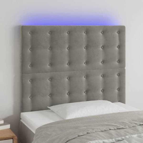 Maison Exclusive - LED-päätyharso Vaaleanharmaa 80x5x118/128 cm Sametti ljusgrått