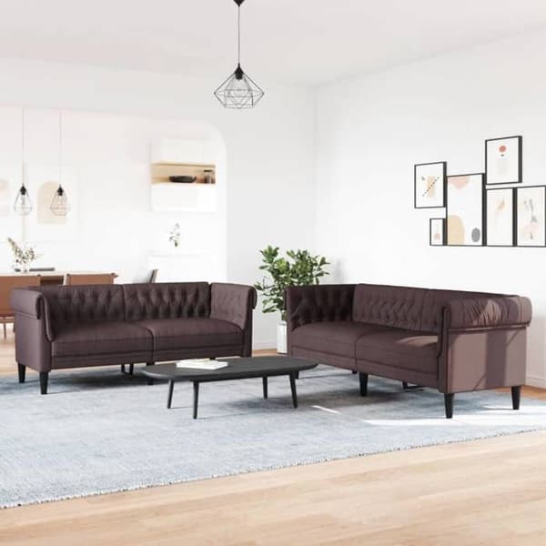 Maison Exclusive - Sæt af 2 sofaer mørkebrun stof