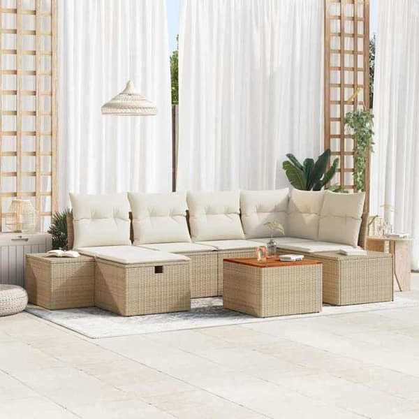 Havemøbel sæt - EKSKLUSIV HUS - Modulerbar - Beige - Polyrotin - UV-bestandig beige