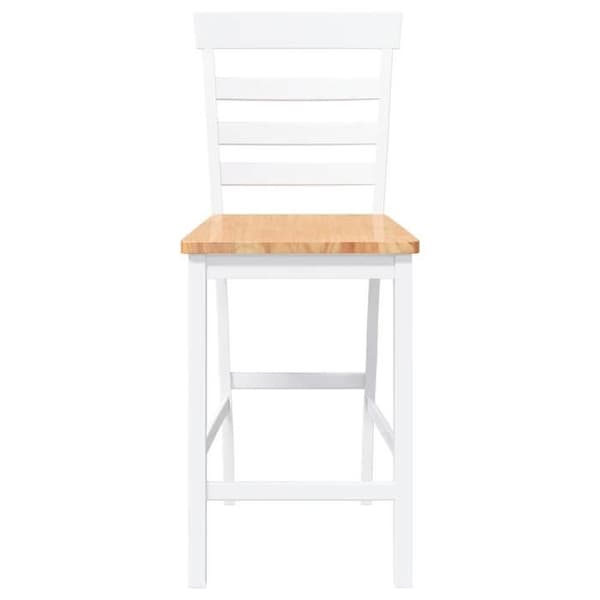 Maison Exclusive - Barstolar 2 st vit massiv gummiträ