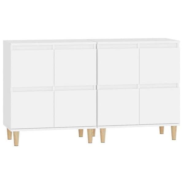 Maison Exclusive - Bufféer 2 st vit 60x35x70 cm ingenjörsträ Vit