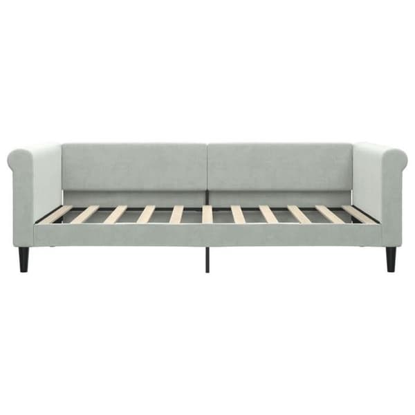 Maison Exclusive - Vaaleanharmaa päiväsänky 100x190 cm samettia