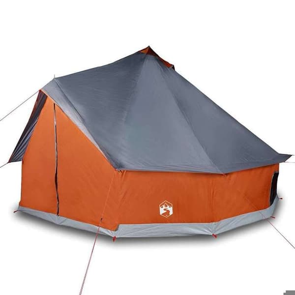 Maison Exclusive - Perhe-teltta tipi 12 hengelle harmaa ja oranssi vedenpitävä