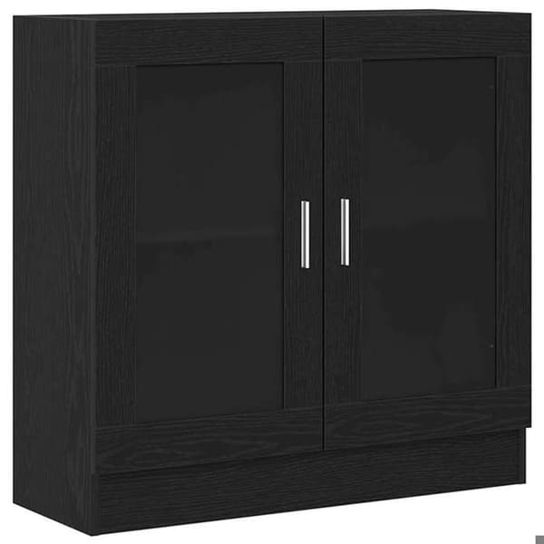 Bibliotek - EKSKLUSIV HUS - 4 niveauer - Ingeniørtræ - Glasdøre - Sort - 82,5 x 30,5 x 80 cm