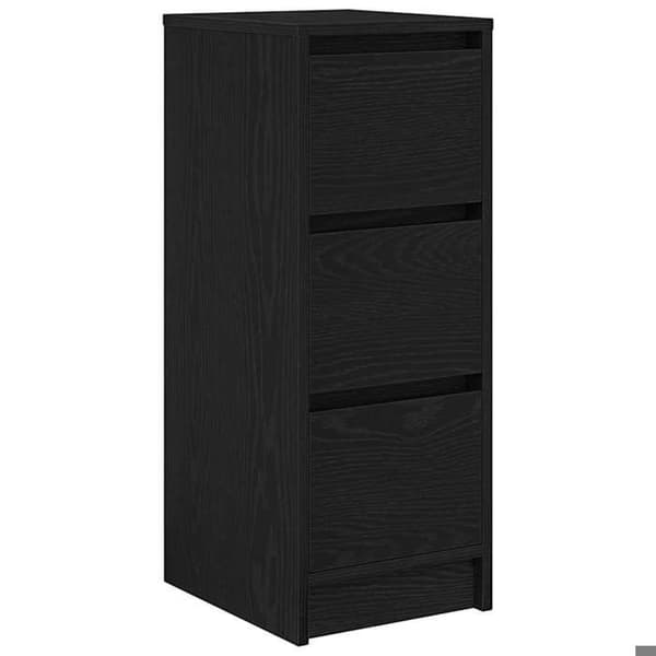 Maison Exclusive - Buffet i sort egetræ 29,5x34x76 cm ingeniørtræ svart ek