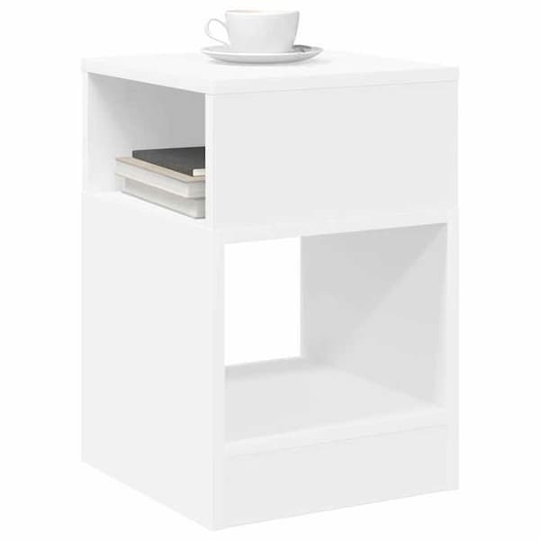 Sidebord - MAISON EXCLUSIVE - Sæt 2 - Hvid - Ingeniørtræ - 30,5×30×45 cm Vit