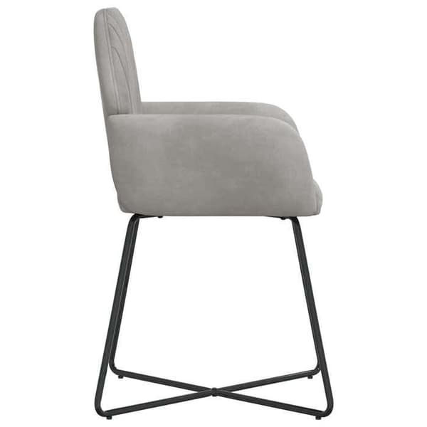 Matsalsstolar - EXKLUSIVT HEM - Set om 4 - Ljusgrå sammet - Metallstruktur - Ergonomisk design Ljusgrått
