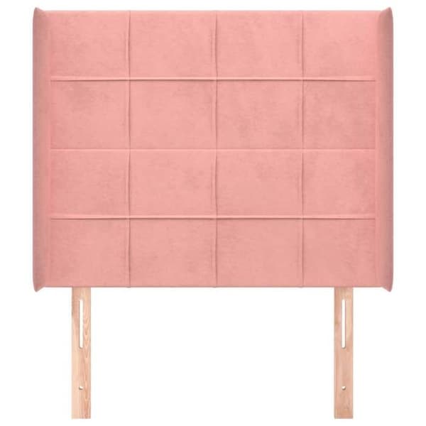 Maison Exclusive - Päätylevy korvilla Vaaleanpunainen 93x16x118/128 cm Sametti rosa