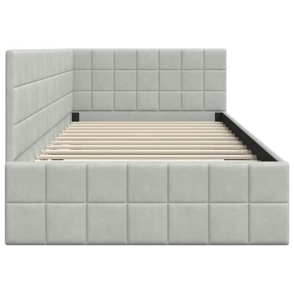 Maison Exclusive - L-formet sengestel Lys grå 100 cm x 200 cm Velour