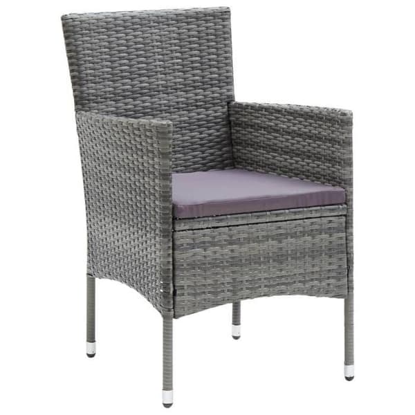 Maison Exclusive - Matstolar för trädgård, set om 4, flätad resin, grå