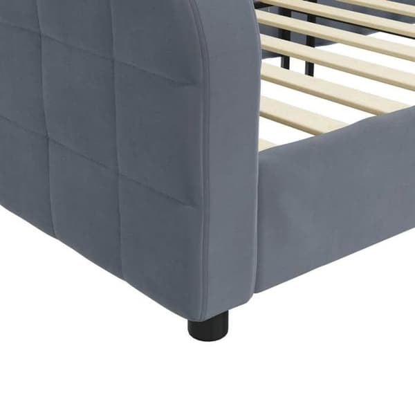 Maison Exclusive - Sängsoffa utan madrass mörkgrå 100x200 cm sammet