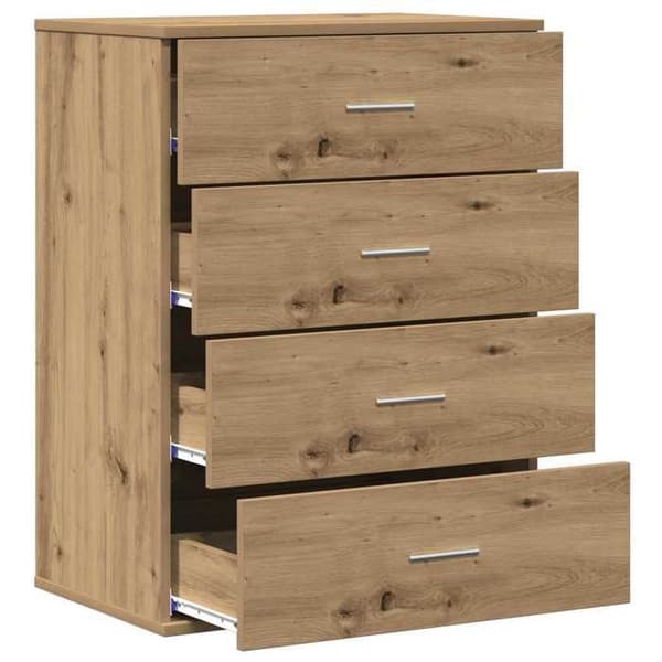 Maison Exclusive - Buffé Ek hantverk 60 x 39 x 80 cm Ingenjörsträ brun