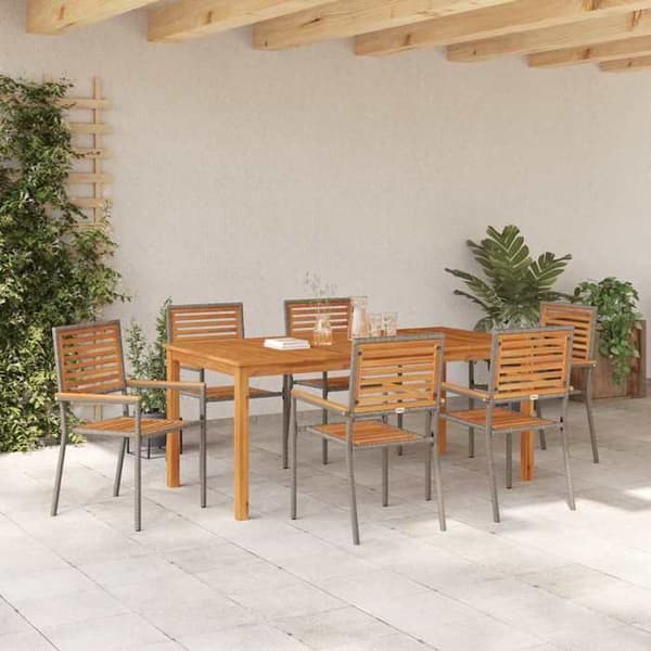 Maison Exclusive - 7 pc have spisebordssæt i grå Grå