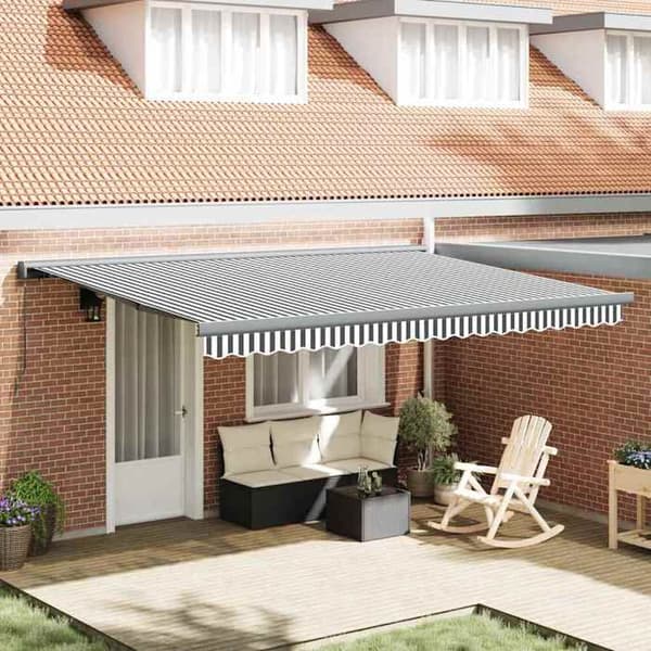 Maison Exclusive - Fällbart tak i antracit och vitt 4,5x3 m tyg/aluminium