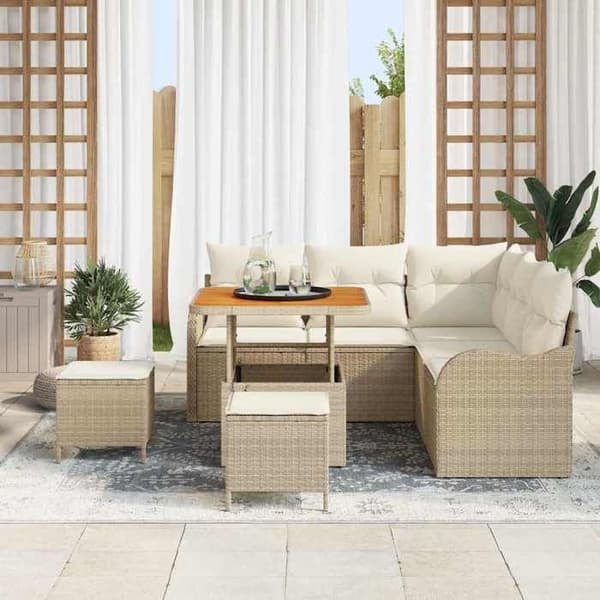 Maison Exclusive - 8-osainen puutarhakalustesarja 7-hengen