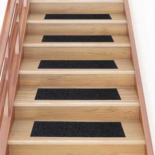 Maison Exclusive - Selvklæbende trappetæpper 30 stk. 76 x 20 cm Sort Rektangulær