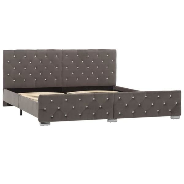 Maison Exclusive - Sengestel uden madras grå velour 180x200 cm Grå (sammet)