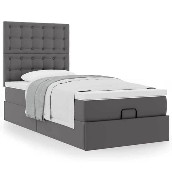 Sängsoffa - Maison Exclusive - Grå konstläder - 90x190 cm - Hydraulisk förvaring Grå