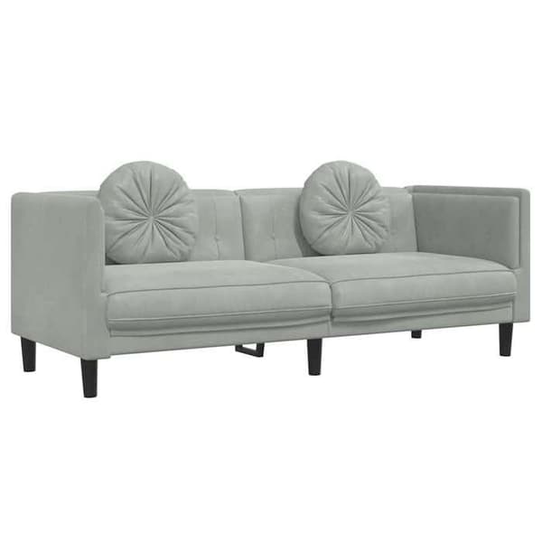 Maison Exclusive - Sofa med puder 3 pladser lys grå velour