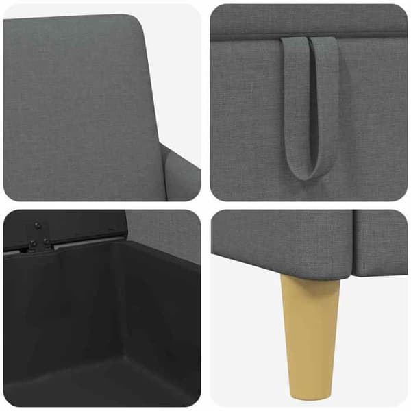 Maison Exclusive - Soffa med förvaring 2 st Grå mörk Polyester