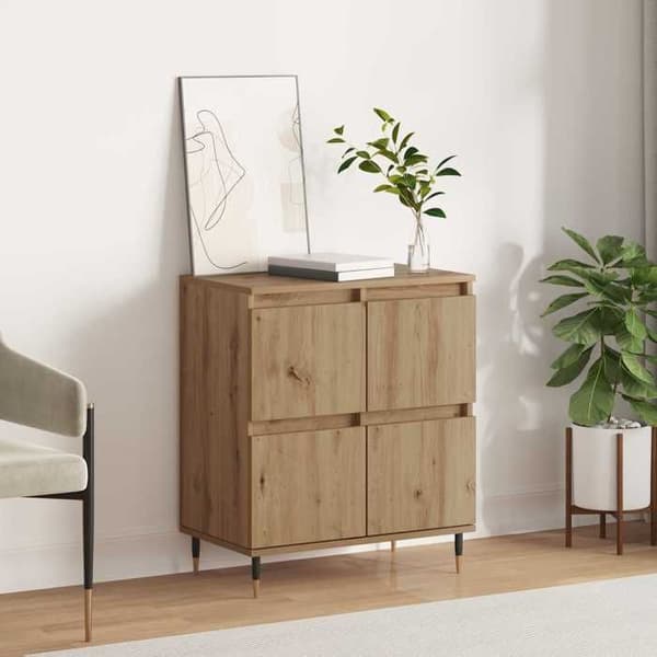 Buffet - EKSKLUSIVT HUS - Håndlavet eg - 60x35x70 cm - Spånplader - Stort opbevaring Ek