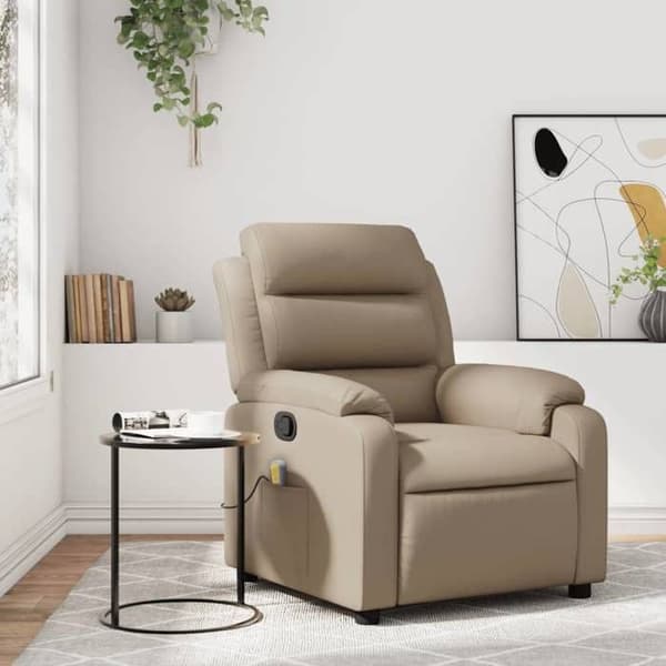 Maison Exclusive - Lænestol med massagefunktion Cappuccino Kunstlæder