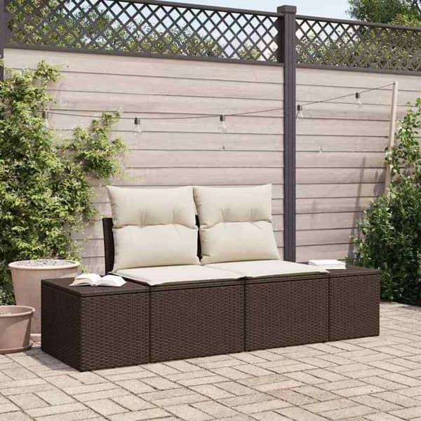 Havemøbel - EKSKLUSIV HUS - 184x62x69 cm - Brun - Poly rattan & stål - UV-resistent brun