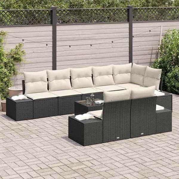 Trädgårdsoffor - EXKLUSIVT HUS - Modulär - Pulverlackerad stålram - UV-beständig poly-rattan - Polyesterkuddar