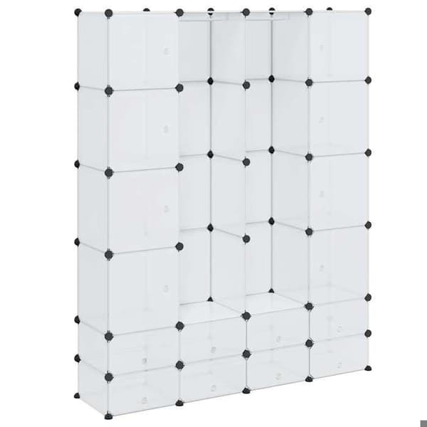 Maison Exclusive - Modulerbart skab med 18 rum hvidt 37x146x180,5 cm Vit