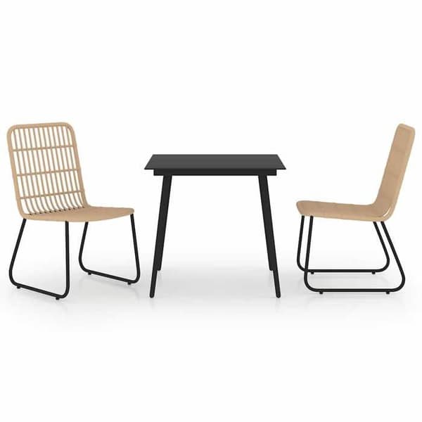 Maison Exclusive - Utomhusmatgrupp 3 delar i flätad resin och glas