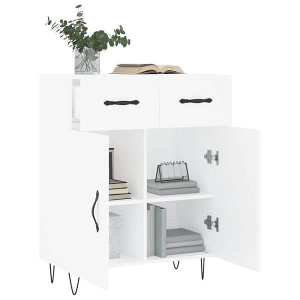 Maison Exclusive - Vit buffé 69,5x34x90 cm ingenjörsträ