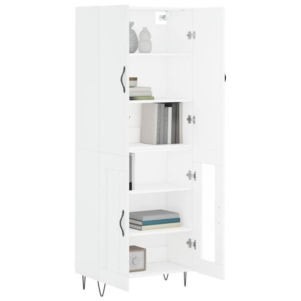Maison Exclusive - Buffé hög Vit 69,5x34x180 cm Ingenjörsträ