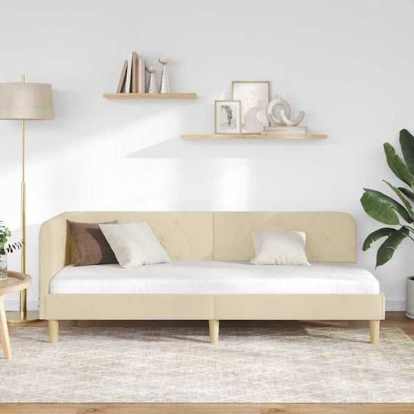 Maison Exclusive - Vinkel sengestel Creme 80 x 200 cm stof