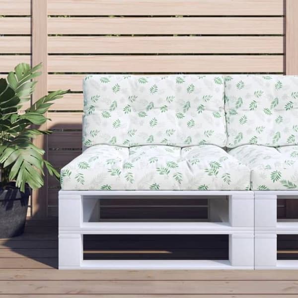 Maison Exclusive - Palettityynyt, 2 kpl, lehtikuvio, kangas