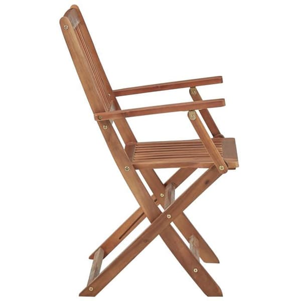 Maison Exclusive - Fällbara utomhusstolar och kuddar set om 8 Akaciaträ