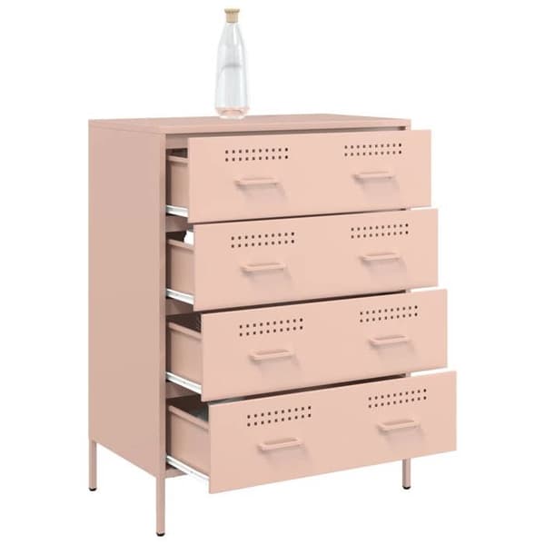 Maison Exclusive - Buffé rosa 68x39x89 cm stål