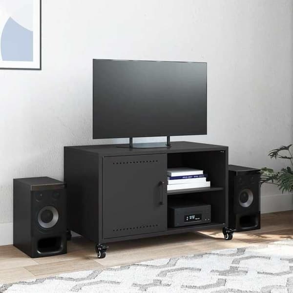 Maison Exclusive - Sort TV-møbel 68x39x43,5 cm stål Svart